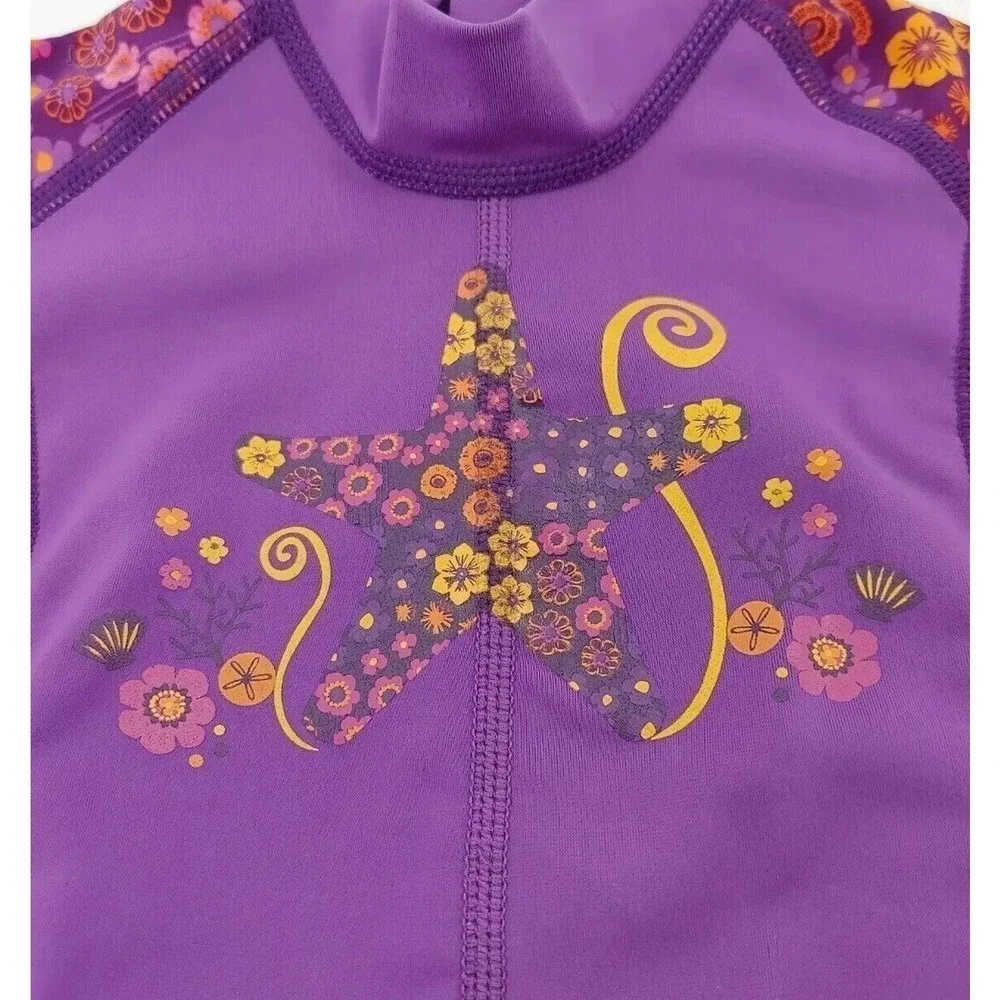 Rei Rashguard Suit Baby Girl 12 Months Infants Purple Sea-Floral Print One Piece